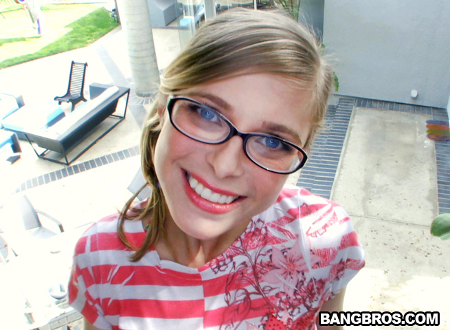 Petite white girl with glasses takes on big black dick monstersofcock